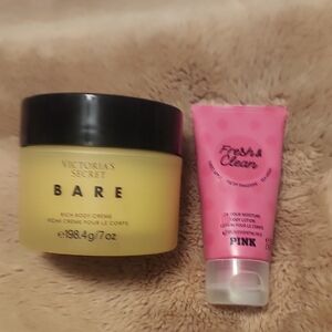 Victoria's Secret Bare Creme and Pink Set